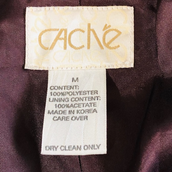 CACHE Brown Collarless Box Blazer Jacket Sz M - Picture 7 of 8